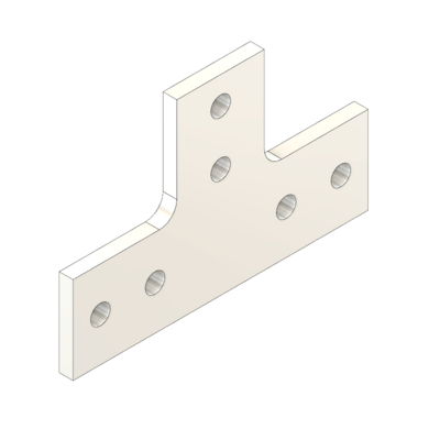 MODULAR SOLUTIONS ALUMINUM CONNECTING PLATE<br>135MM X 135MM FLAT TEE W/HARDWARE